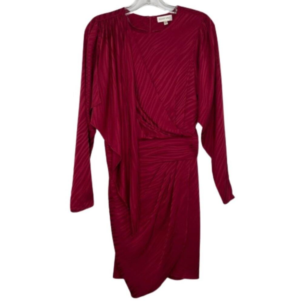 Ronny Kobo Shanaya Cocktail Evening Dress Caped Zebra Pattern 80s Small